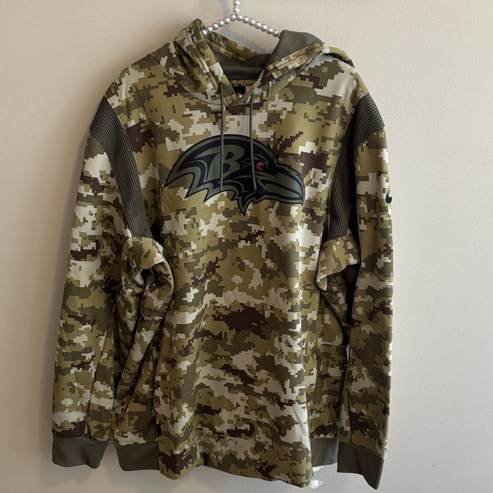 Nike Baltimore Ravens Camo Hoodie Salute Service NFL NWT size xxl
